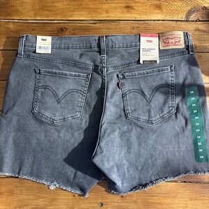 Levi's Shorts Women's 34 (Fits 38x4.5) Faded Black Raw Hem Stretch $49.50 NEW